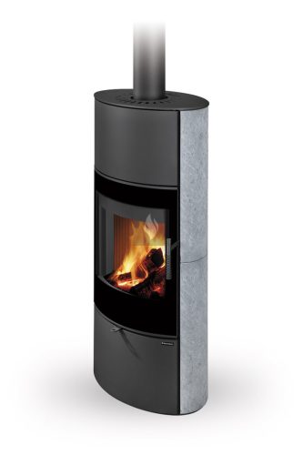 Romotop SONE G H 20 dekorüveg ajtós Zsírkő Kandallókályha - bővíthető hőtárolóval