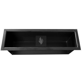 Egyenes szellőzőrács fekete 400x120x150mm hátfallal