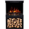 TOP 3D - 56 szabadon álló elektromos kandalló fatárolóval